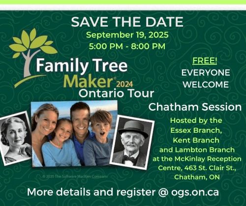 Family Tree Maker Ontario Tour - Chatham Session